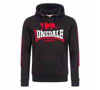 Lonsdale Langwell Sweatshirt à Capuche, Noir/Blanc/Rouge, S Homme