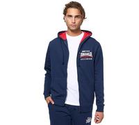 Lonsdale LINTMILL Sweat à capuche zippé pour homme, Bleu marine/rouge/blanc, XXL