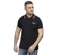 Lonsdale Lion - Polo - Droit - Homme, Noir (black / dark red / white), XX-Large (Taille fabricant: XXL)