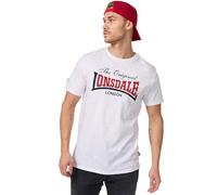 Lonsdale London Aldingham Homme T-Shirt Manches Courtes Blanc M 100% Coton Regular/Coupe Standard