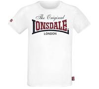 Lonsdale London Aldingham Homme T-Shirt Manches Courtes Blanc M 100% Coton Regular/Coupe Standard