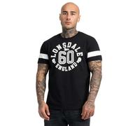 Lonsdale London Askerswell Homme T-Shirt Manches Courtes Noir S 100% Coton Regular/Coupe Standard