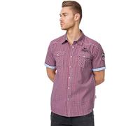 Lonsdale London Berny Homme Chemise Manches Courtes Rouge L 100% Coton Slim Fit