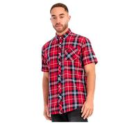 Lonsdale London Brixworth Homme Chemise Manches Courtes Rouge/Marine S