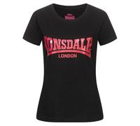 Lonsdale London CARTMEL Femme T-Shirt Manches Courtes Noir S 100% Coton Regular/Coupe Standard