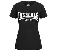Lonsdale London CARTMEL Femme T-Shirt Manches Courtes Noir XL 100% Coton Regular/Coupe Standard