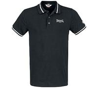 Lonsdale London Causton Homme Polo Noir M 100% Coton Regular/Coupe Standard