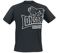 Lonsdale Homme Langsett T shirt, Noir (Schwarz), L EU