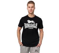 Lonsdale London Logo Homme T-Shirt Manches Courtes Noir 100% Coton Regular/Coupe Standard