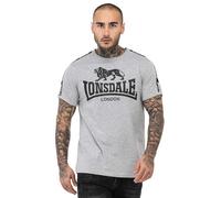 Lonsdale Stour T-Shrit, Gris Marl/Noir/Blanc, L Homme
