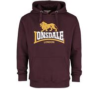 Lonsdale Sleeve Sweat-Shirt à Capuche, Oxblood, XXL Homme