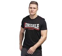 Lonsdale – T-shirt homme Two Tone – manches courtes, 100% coton, coupe standard – Noir 3XL