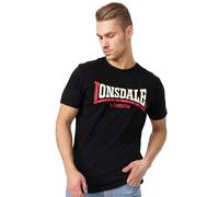 Lonsdale London Two Tone Homme T-Shirt Manches Courtes Noir Regular/Coupe Standard