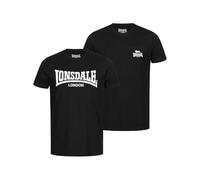 Lonsdale Lot de 2 t-Shirts Sussex pour Homme - Noir - M