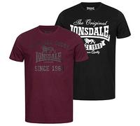 Lonsdale Lot de 2 t-Shirts Torbay pour Homme - Multicolore - Taille Unique