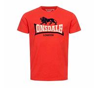 Lonsdale Lubcroy T-Shirt Loisirs, Rouge/Bleu Marine/Sable, XL Homme