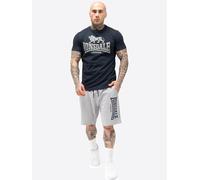 Lonsdale Ensemble t-shirt et short pour homme, coupe normale, bleu marine foncé/gris marl, taille XL