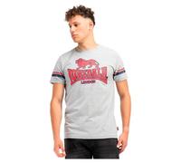 Lonsdale Methley T-Shirt, Gris Marl/Bleu Marine/Rouge, XL Homme