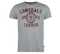 Lonsdale Murrister T-Shrit, Gris Marl/Oxblood, XL Homme