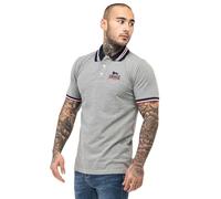 Lonsdale Polo homme OCCUMSTER coupe slim gris chiné / bleu marine / rouge XL