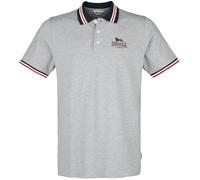 Lonsdale OCCUMSTER Polo Shirt, Marl Gris/Marine/Rouge, XXL Men's