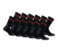 Lonsdale Paires Chaussettes Travail - Hauteur Mi-Mollet Chaussures Sécurité Pointe Talon Renforcés Coton éponge Noir