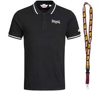 Lonsdale Polo - Polo - Chemise pour homme - T-shirt à manches courtes - Cordon de fermeture limité, Causton Black, XXL