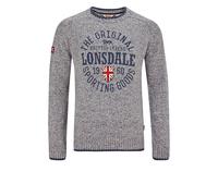 LONSDALE Pull-over 'Borden' marine / gris chiné / rouge / blanc, Taille L