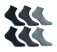 Lonsdale Quarter 6 paires de chaussettes, excellente qualité de coton (Gris assorti, 43-46)