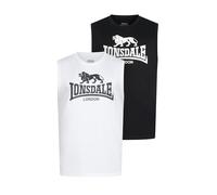 Lonsdale Rolleston T-Shirt sans Manches, Noir/Blanc, S Homme-Adulte