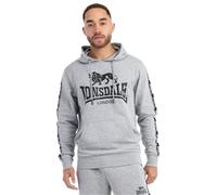 Lonsdale Scousburgh Sweatshirt à Capuche, Gris Marl/Noir/Blanc, L Homme