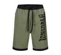 Lonsdale - Short de plage Clennell pour homme noir et vert olive 5XL