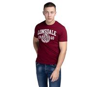 Lonsdale STAXIGOE T-Shirt, Sang-de-Boeuf/Blanc, M Men's
