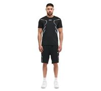 Lonsdale Ensemble t-shirt et short pour homme Coupe normale BEWICK Noir/argenté Taille L