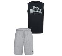 LONSDALE Survêtement 'Claremorris' gris chiné / noir, Taille S