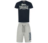 LONSDALE Survêtement 'MAIR' bleu foncé / gris chiné, Taille XXL
