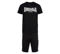 Lonsdale Ensemble t-shirt et short Moy Manches courtes Coupe normale Noir/Blanc XL Homme