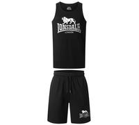 LONSDALE Survêtement 'Polmood' noir / blanc, Taille S