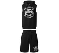 LONSDALE Survêtement 'Shotley' noir / blanc, Taille M