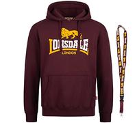 Lonsdale Sweat à capuche - Sweat-shirt - Pull - Cordon de fermeture limité, Thurning Oxblood, XXXL