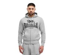 Lonsdale Sweat à Capuche zippé pour Homme Coupe ajustée KRAFTY Marl Grey/Black, XL