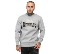 Lonsdale Sweat-shirt à col rond pour homme, coupe normale, Lawins Marl Grey/Black/Grey L, gris