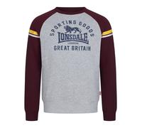 LONSDALE Sweat-shirt 'Bregis' jaune / gris chiné / lie de vin / blanc, Taille S