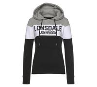 LONSDALE Sweat-shirt 'Penbryn' gris / noir / blanc, Taille XS