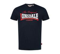 Lonsdale T-Shirt Aldingham pour Homme, Bleu Marine/Rouge/Blanc, S