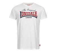 Lonsdale London Aldingham Homme T-Shirt Manches Courtes Blanc S 100% Coton Regular/Coupe Standard