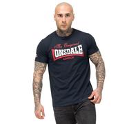 Lonsdale T-Shirt Aldingham pour Homme, Bleu Marine/Rouge/Blanc, S