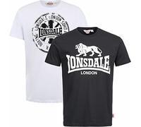 Lonsdale Dildawn T-Shirt, Noir/Blanc, L Homme