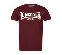LONSDALE T-Shirt 'Fulwood' bourgogne / blanc, Taille XL