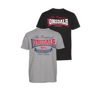 LONSDALE T-Shirt bleu / gris chiné / rouge / noir / blanc, Taille S